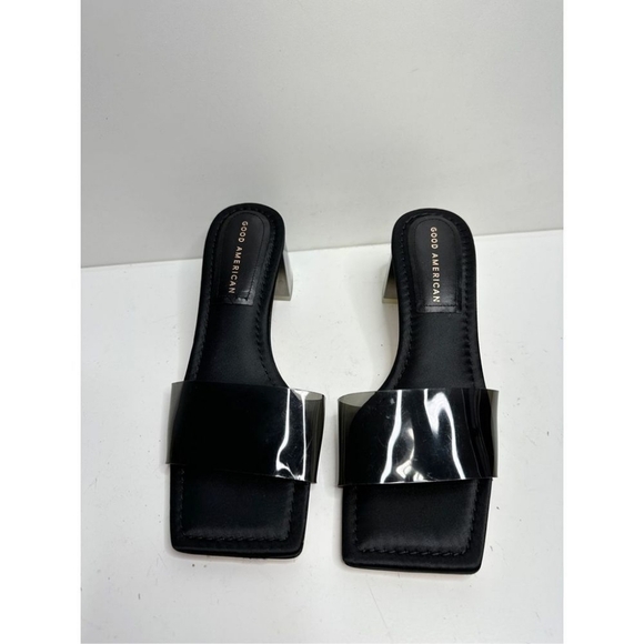 GOOD AMERICAN. New in the box. BLOCK HEEL SLIDE SANDAL IN BLACK001 - Picture 2 of 3